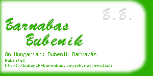 barnabas bubenik business card